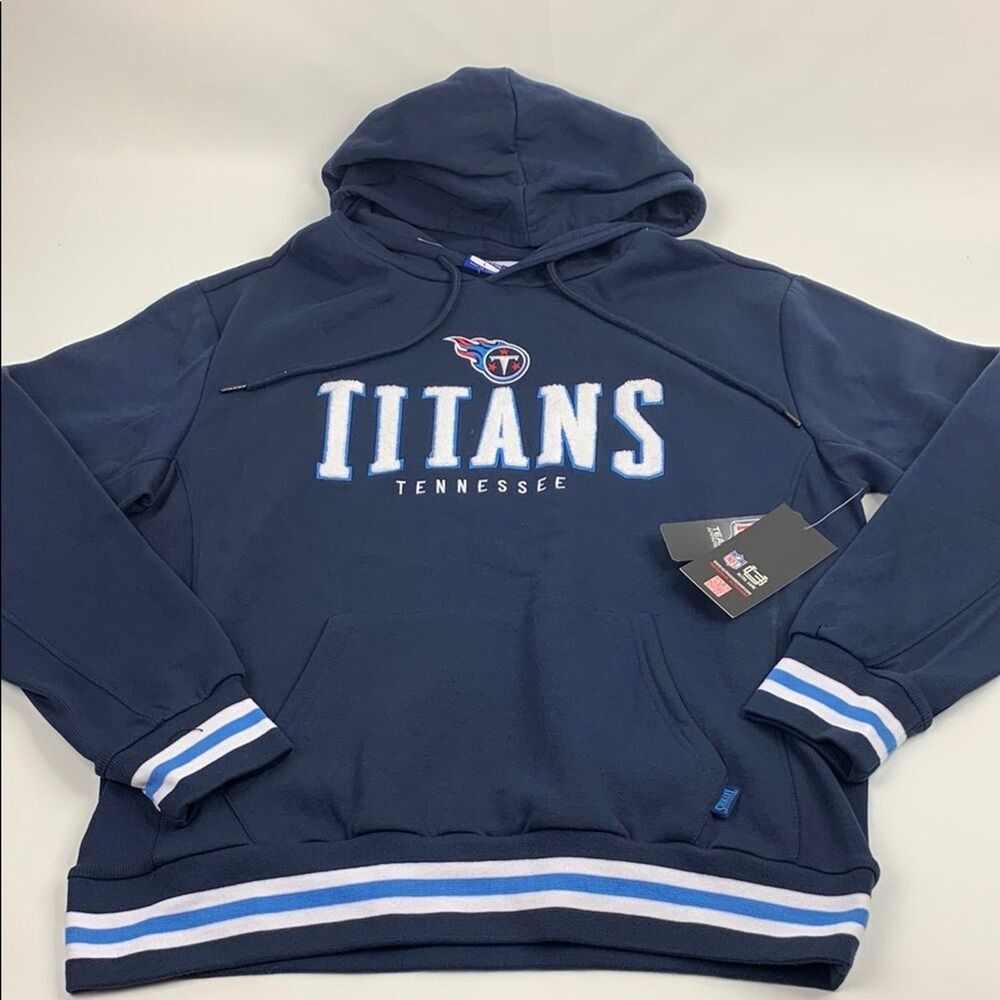 Tennessee Titans NFL Football Navy Blue white Hoodie Pullover Size Large NWT